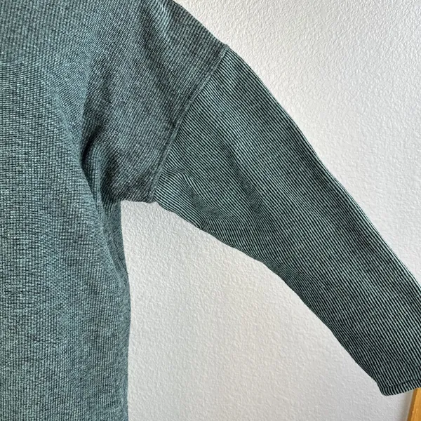 Akimbo Sustainable Midi Mock Sweater Dress Size L Green Cotton Minimal Lagenlook - Image 3