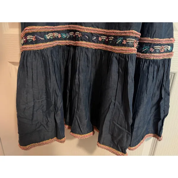 Boston Proper NWT Beaded Embroidered Boho Tencel Maxi Dress 2 - Image 3