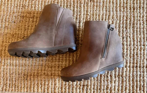 Sorel Joan Of Arctic Wedge II Zip Ankle Boots Beige US 7 EUR 38 - Image 6