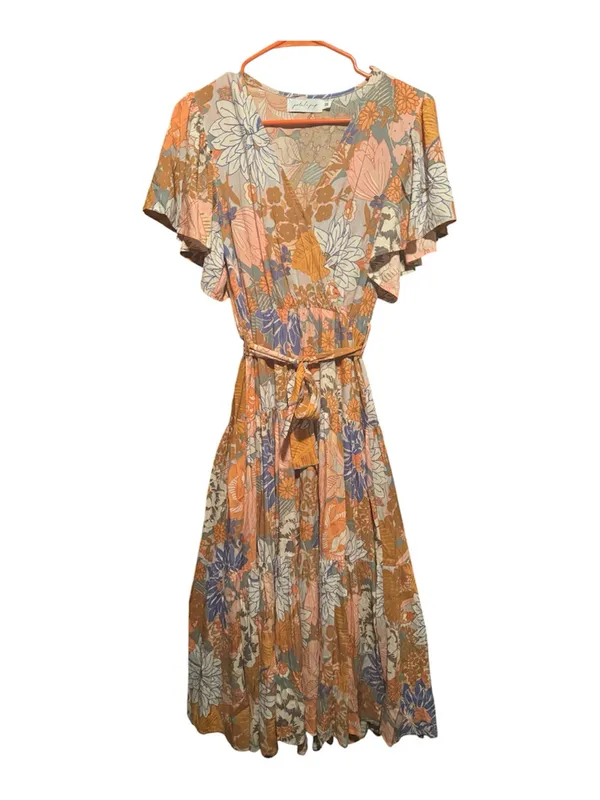 Petal & Pup Boho Floral Tiered Maxi Dress XS EUC - Image 2