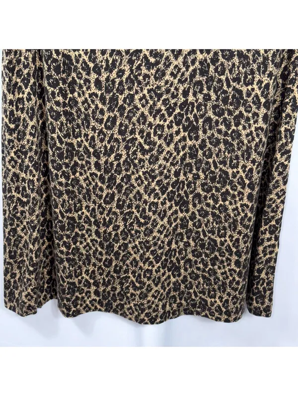 Cynthia Rowley Leopard Print Ruffle Sleeve Dress Size Medium - Image 4