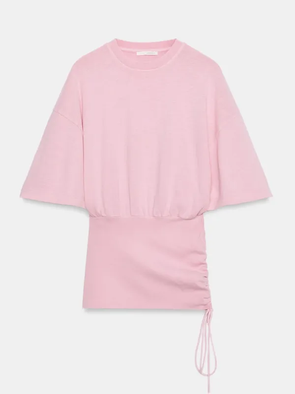 Zara Womens Pink Slub Knit Top Blouse Large 4174/345/620/L - Image 7