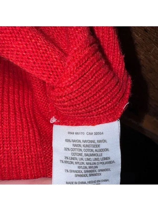 Anthropologie Red V-Neck Sweater Vest Top Size Small - Image 3