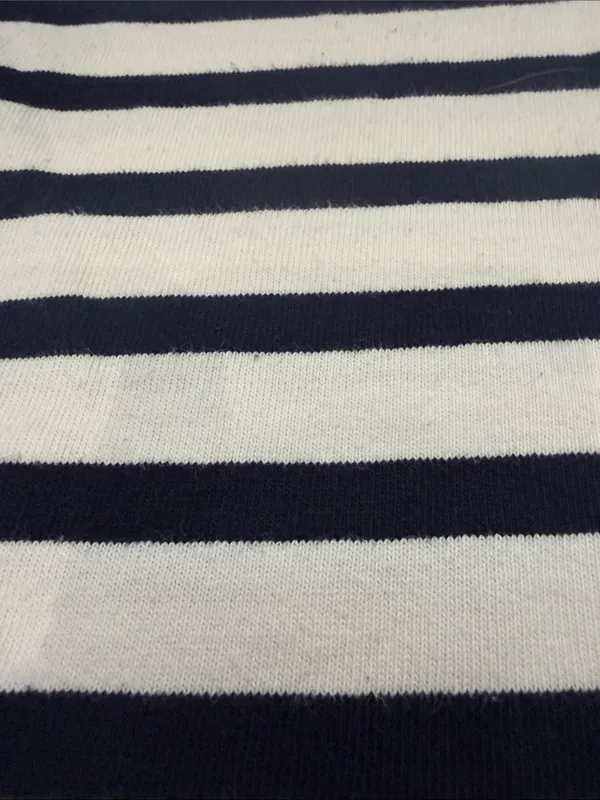 J. Crew Navy and White Striped Boatneck 3/4 Sleeve Top Large C60-034 - Image 3