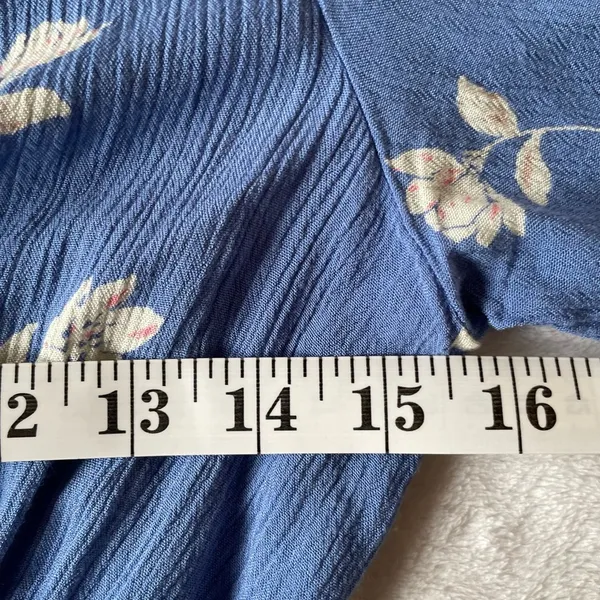 Billabong Blue V-Neck Floral Mini Dress Size Small - Image 5