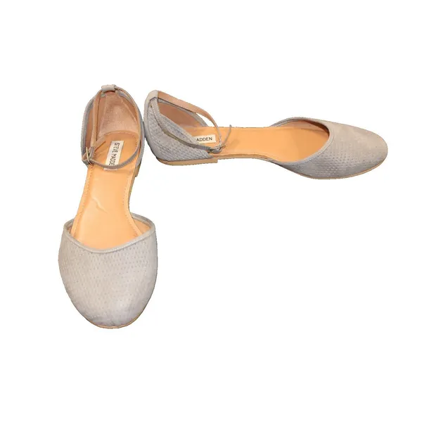 Steve Madden Gray Flats Womens 9M Perforated D'Orsay Ankle Strap Ballet Flat - Image 2
