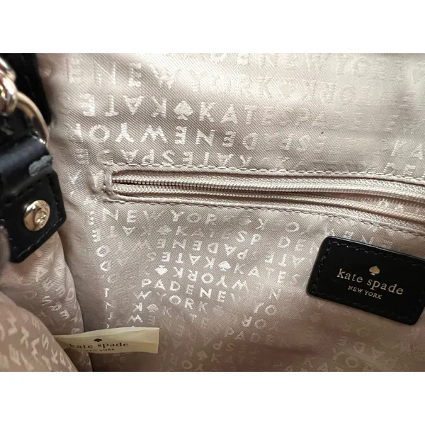 Kate Spade Black Crossbody Bag 100% Cow Leather‎ Gold Lock - Image 12