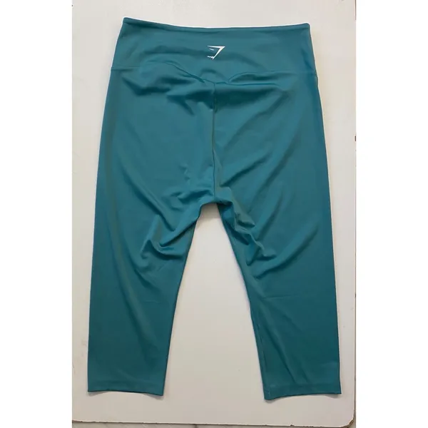 Gymshark Training High Waisted‎ Cropped Capri Leggings Teal Blue XXL B1A1U - Image 6