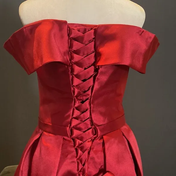 Women’s Off the Shoulder Short Red Prom Party Homecoming Dress CorsetBack Size 6 - Image 5