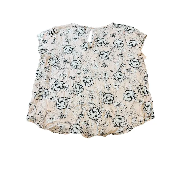 NWT Soirée Women‎ Blouse Short Sleeve Pale Pink Floral Crew Neck Size 1X - Image 3