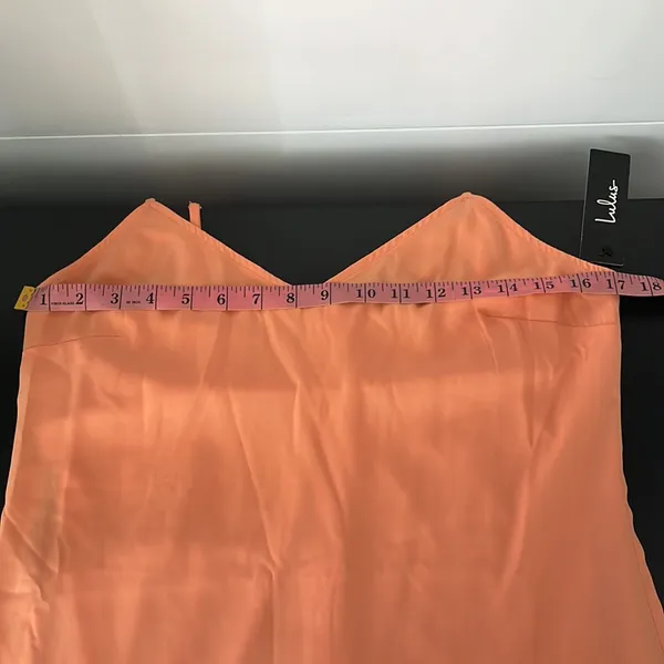 Lulus Bright Orange V Neck Midi Dress NWT Small Summer Wedding Guest Cocktail - Image 3