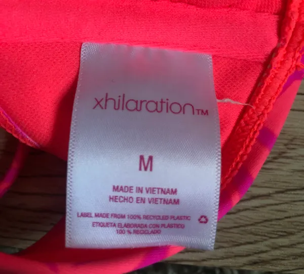 Xhilaration NWOT Neon Pink Palm Print Bandeau Bikini Top - Image 3