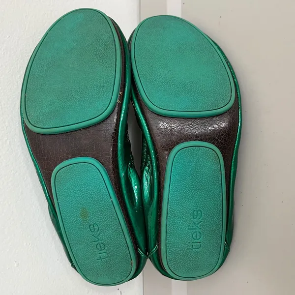 Tieks Ballet Flats 9 Emerald Green Patent Leather Foldable Classic Travel Career - Image 4