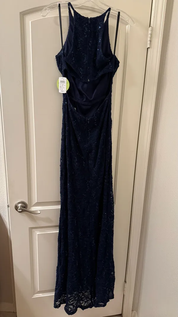 Windsor Formal Long Blue Sequin Navy Dress - Image 2
