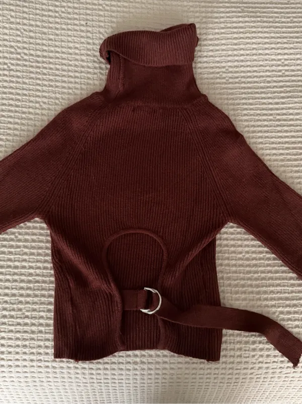 Crescent Brown Turtleneck Sweater - Image 2