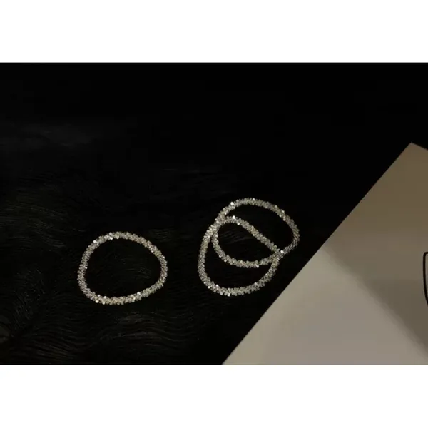 NEW Dainty‎ Diamond Cut White Gold Plated Silver Bendy Ring, Size 5 - Image 11