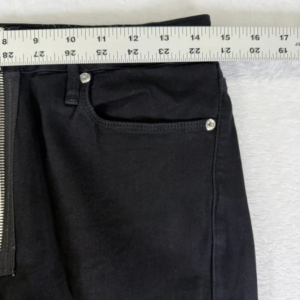 Good American Good Waist Exposed Zip High Rise Skinny Jeans Black Size 10/30 - Image 4