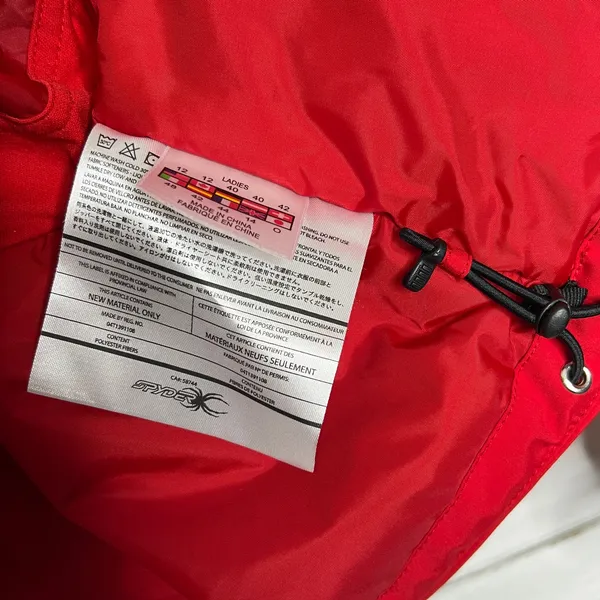 Spyder Amp Winter Ski Jacket Red White Women's Size 12 - Image 6