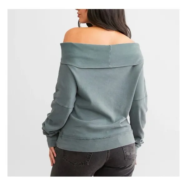 Free People We The Free Not The Same Tee Medium NWT Long Sleeve Off Shoulder - Image 13