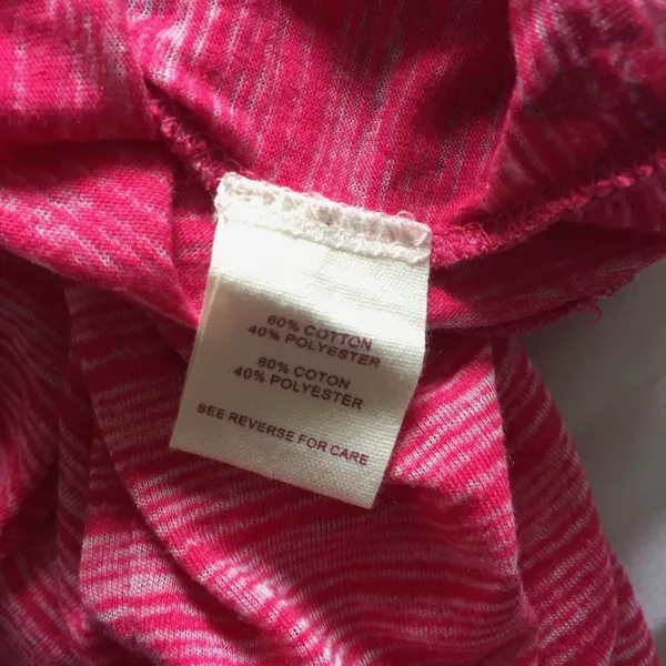 Free People Vintage Y2K Pink Stripe Gold Metallic Floral Girly Short Sleeve Tee - Image 8