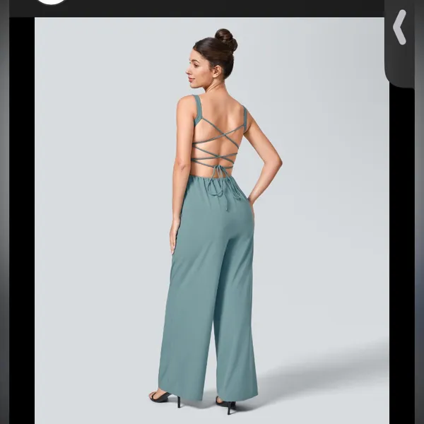 Halara Breezeful Lace Up Pocket Quick Dry Casual Jumpsuit nwot active spring $70 - Image 2