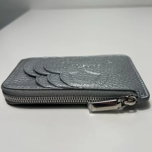 Tiffany & Co. Return to Tiffany Silver Pebbled Zippy Zip Wallet Card Case - Image 12