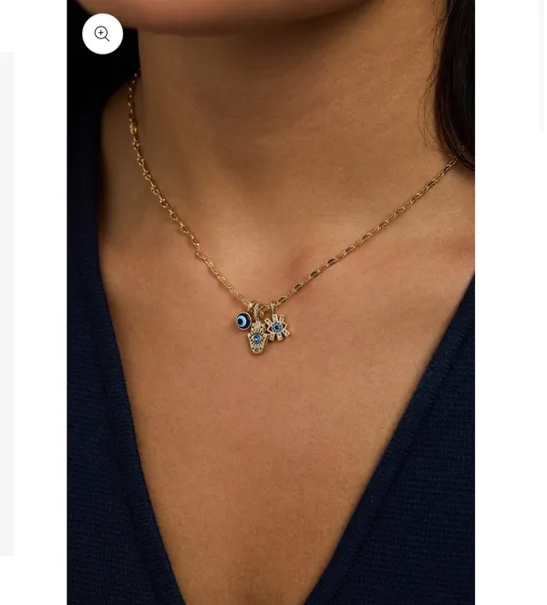 ALEX AND ANI Evil Eye Triple Charm Necklace - Image 2