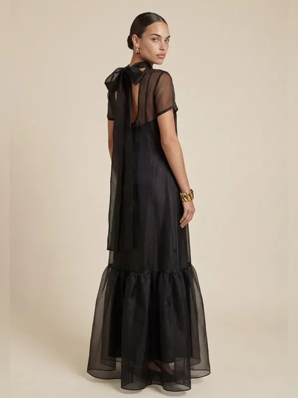 NWT Few Moda Melody Maxi Dress size XL Black Mesh Caara - Image 3