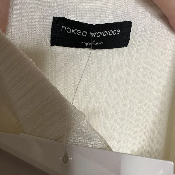 NWT Naked Wardrobe Stretchy The Tube Crop Top Women's Cream Size Small - Image 5