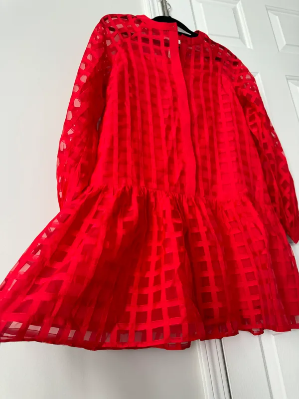 Anthropologie English Factory Organza Long Sleeve Mini Dress, Size M - Image 6