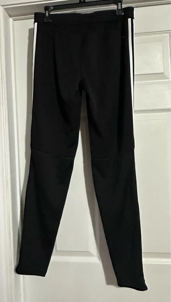 Adidas unisex Black Joggers with White Stripes are a size medium. - Image 2