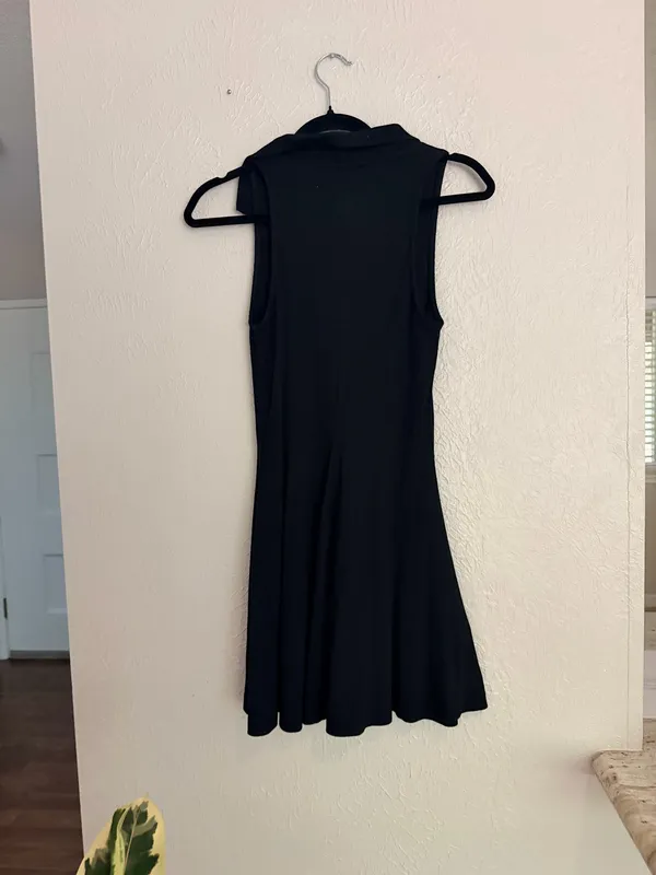 Zara black skater mini ribbed dress M - Image 9