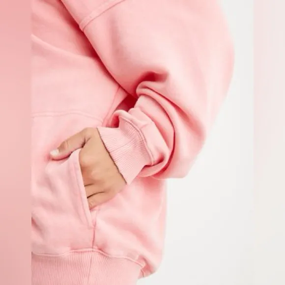 Aerie Happy Henley Everyday Polo Oversized Sweatshirt Size Medium - Image 4