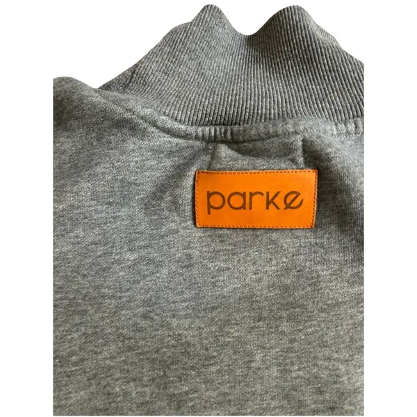 Parke Stormy Grey Turtleneck Sweatshirt S/M Minimalist Capsule Fleece - Image 4