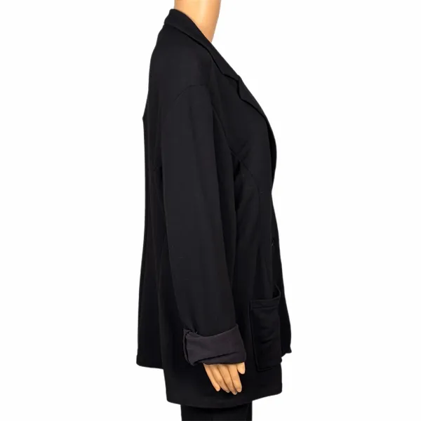 TAHARI My Perfect Shape black stretchy 3 button blazer w/patch pockets Size 1X - Image 4