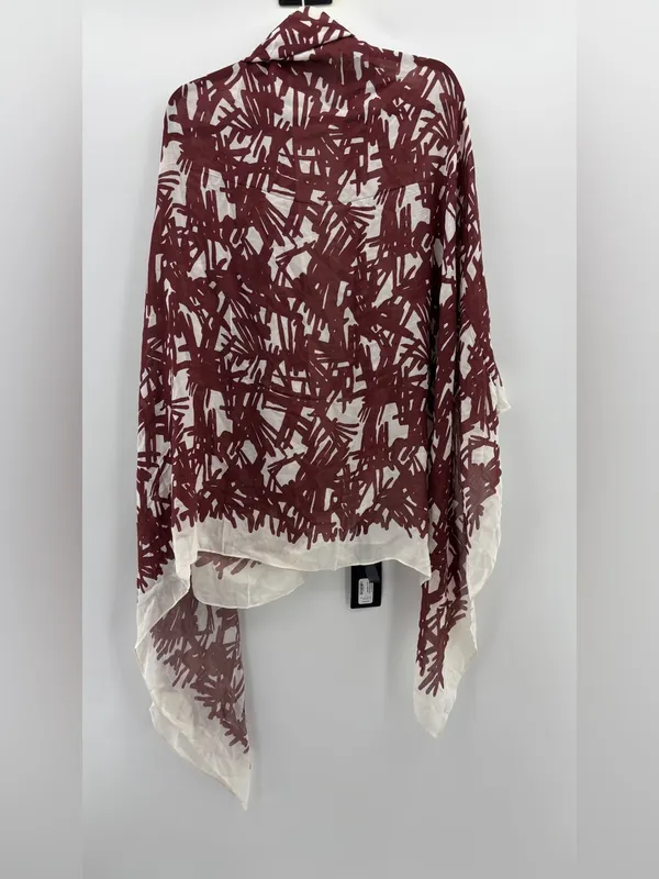 Rag & Bone Sally Sarong in Deep Plum Palm - Image 6