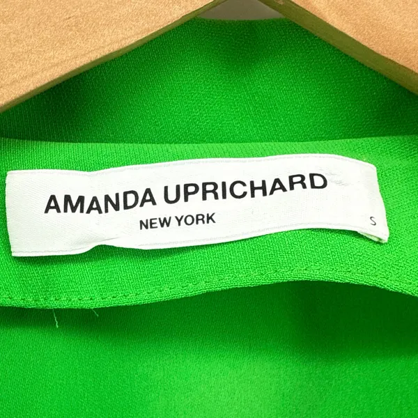 Amanda Uprichard Wintour Wrap Dress in Grass‎ Sleeveless Belted Size Small Mini - Image 4