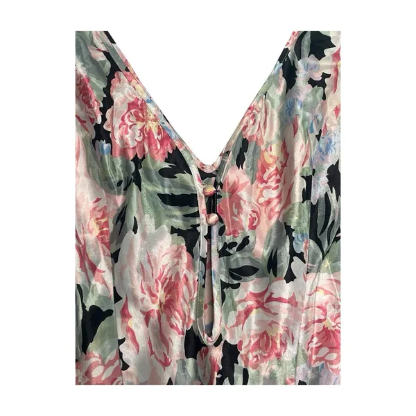 Vintage 90s Victorias Secret Nightgown Womens Large Pink Floral Chemise Satin - Image 8