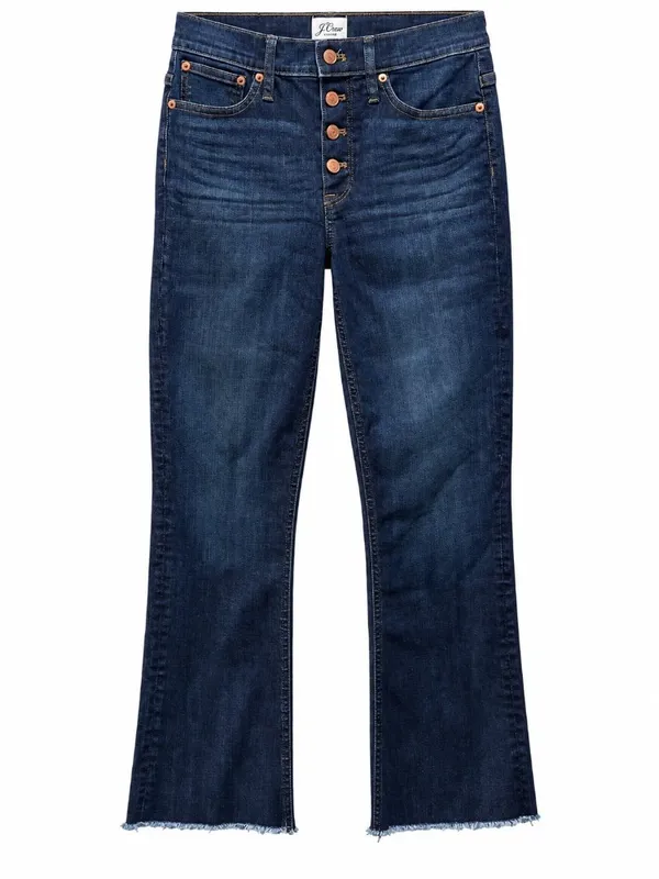 J.Crew 9" demi boot crop jean in Dark Worn wash Size 26 Button Fly - Image 2
