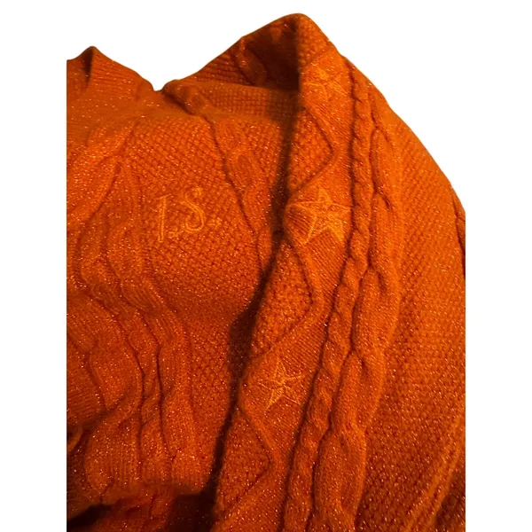 Taylor Swift “Life of a Showgirl” Cardigan Orange Sparkly Cable Knit XS/SM - Image 6