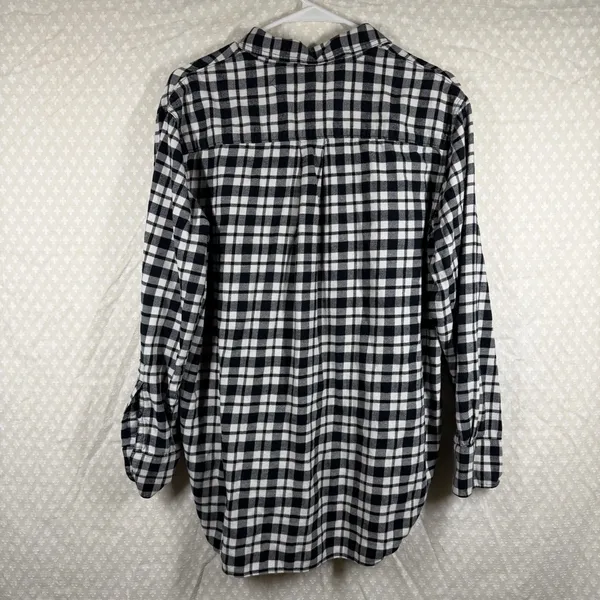 Madewell Black White Plaid Bridgeport Button Up‎ Flannel Top - Image 5