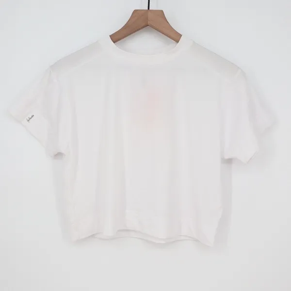 Easton JS WMS Crop Tee White Short Sleeve Boxy Athletic Top Large - Image 2