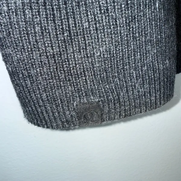 Lululemon Merino Wool Blend Ribbed‎ Crewneck Sweater Womens 10 Grey Excellent - Image 4