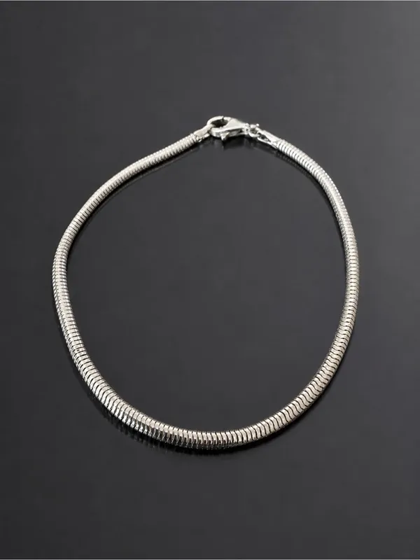 Sterling Silver Snake Chain Bracelet Lobster Clasp 8.5 Inches 7.5 Grams - Image 3