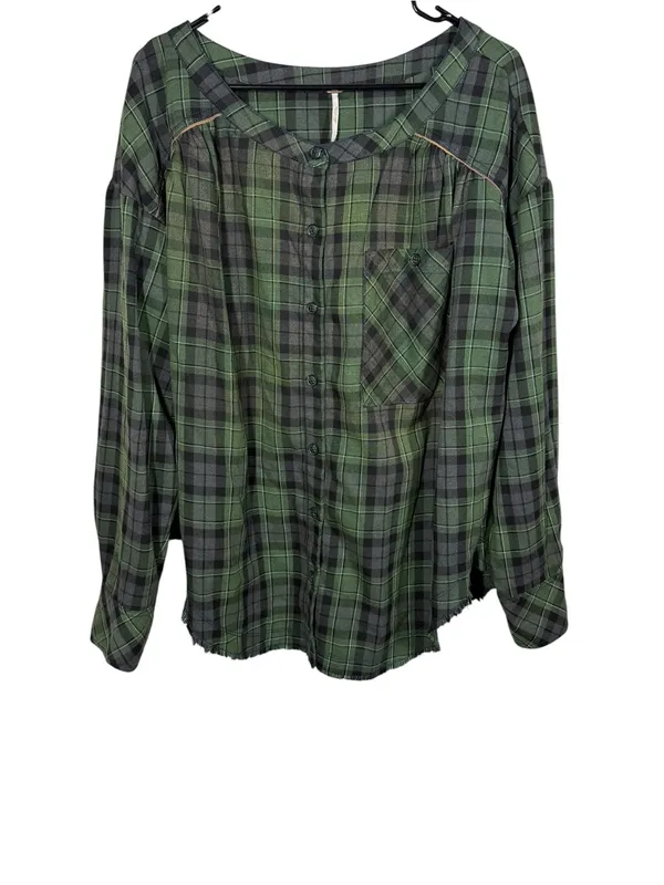 Free people Plaid Flannel Shirt Size Large - Image 2