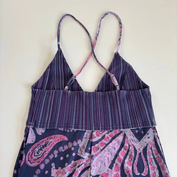 Free People Swept Away Maxi Top Sheer Dress Beach Cover-Up Womens XL Blue/Purple - Image 8