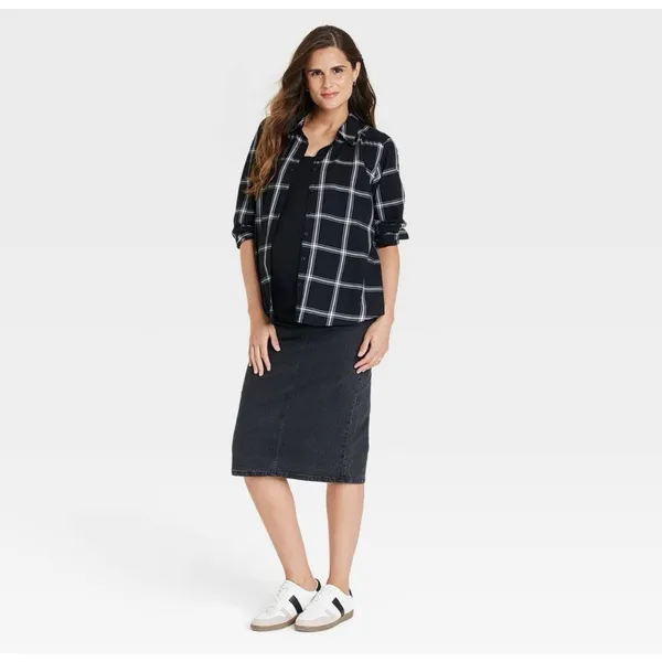 Isabel Maternity Woven Long Sleeve Button-Front Maternity Top Women’s S NWT - Image 3
