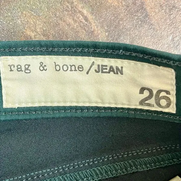 Rag & Bone Coated Green Skinny Legging Jeans 26 - Image 3