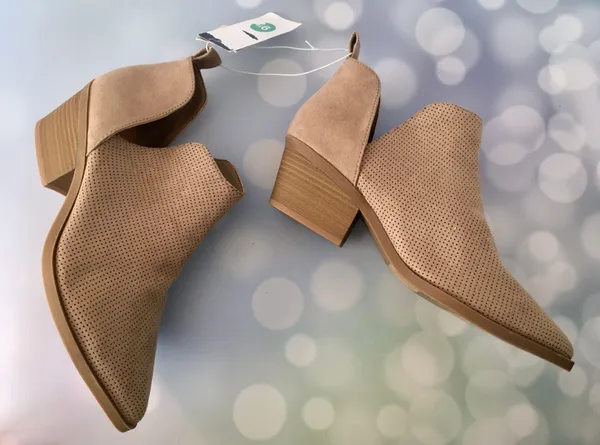 Taupe Ankle Boots, Size 9 1/2 Tan - Image 3