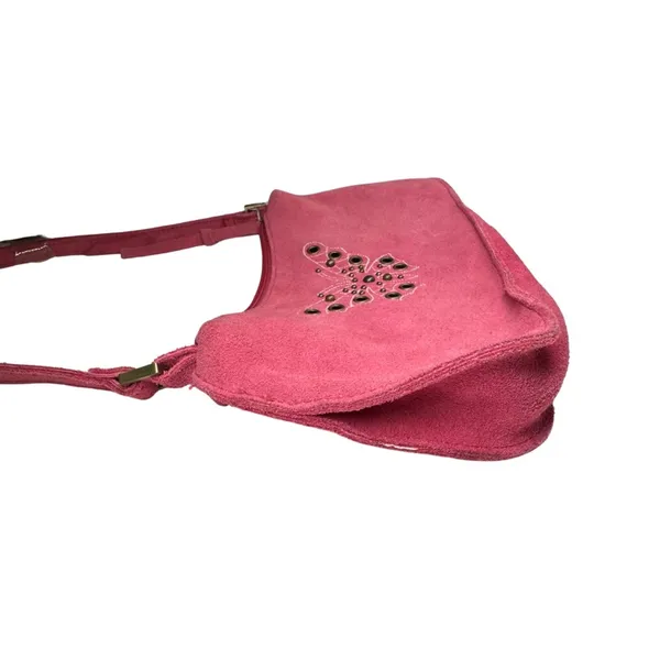 Faded Glory Pink leather side studded small Shoulder Bag with Butterfly Y2K - Image 2